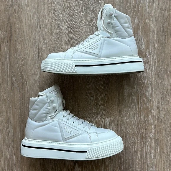Prada Shoes Prada White Hightop Sneaker Poshmark